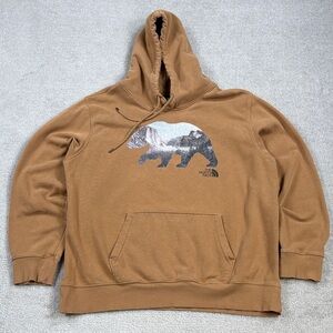 The North Face Men’s Caramel Brown Bear Graphic Hoodie